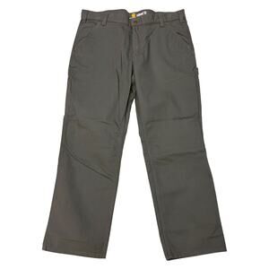 Carhartt Dungaree Duck Jeans Mens 38x30 Gray Relaxed Straight Leg Canvas Stretch